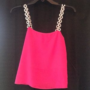 Bright pink crop top